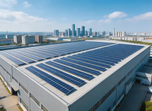 Solar panels at SunVolt production facility